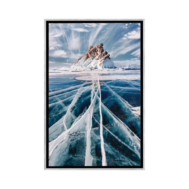 « L’hiver sibérien » par Hobopeeba-impression, H 26 po x l 18 po x 1,5 po, Toile avec cadre argenté, Pas de tapis