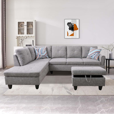 Canapé modulaire en lin 3 pièces