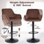 Swivel Upholstered and Velvet Adjustable Height Bar Stool-1791123505