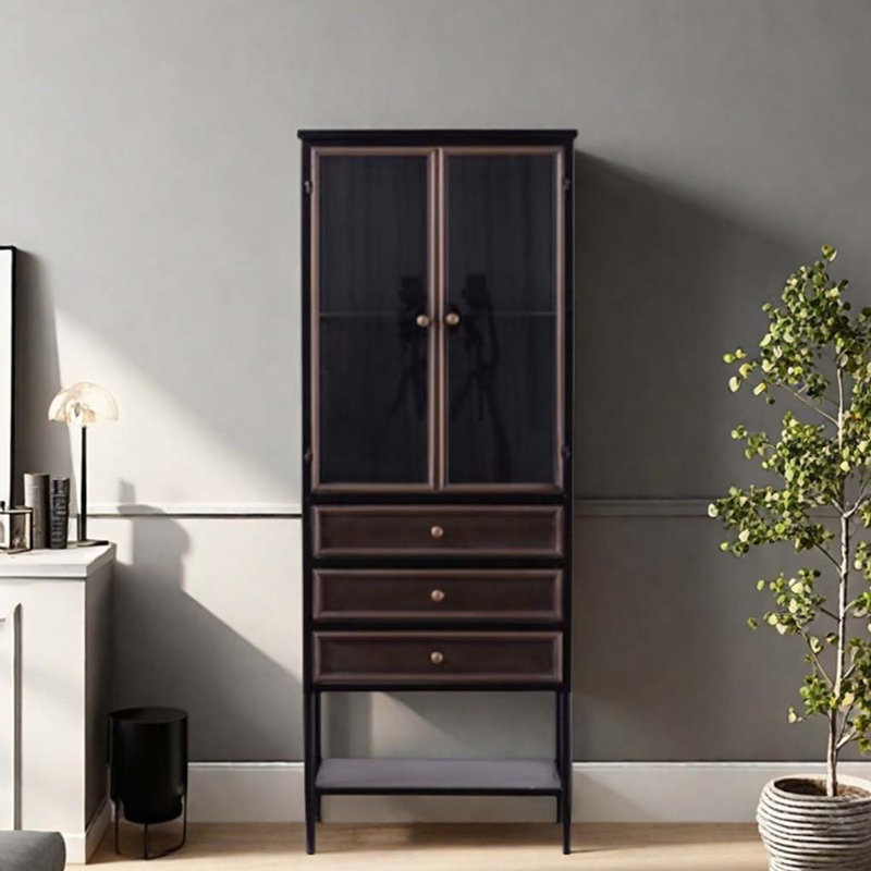 Industrial style iron storage cabinet bookcase