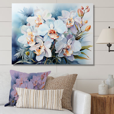 Orchidées grises sur la plage sur toile