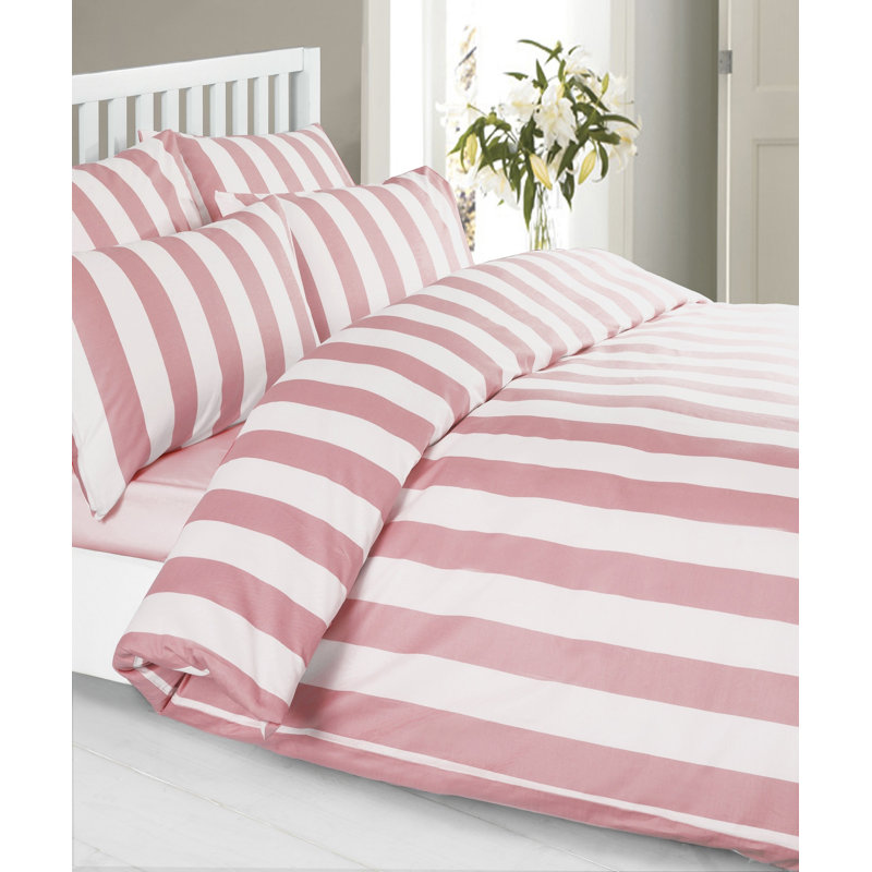 Mateja Cotton Striped Duvet Cover Set with Pillowcases Included, 140 x 220cm - 1 Standard Pillowcase
