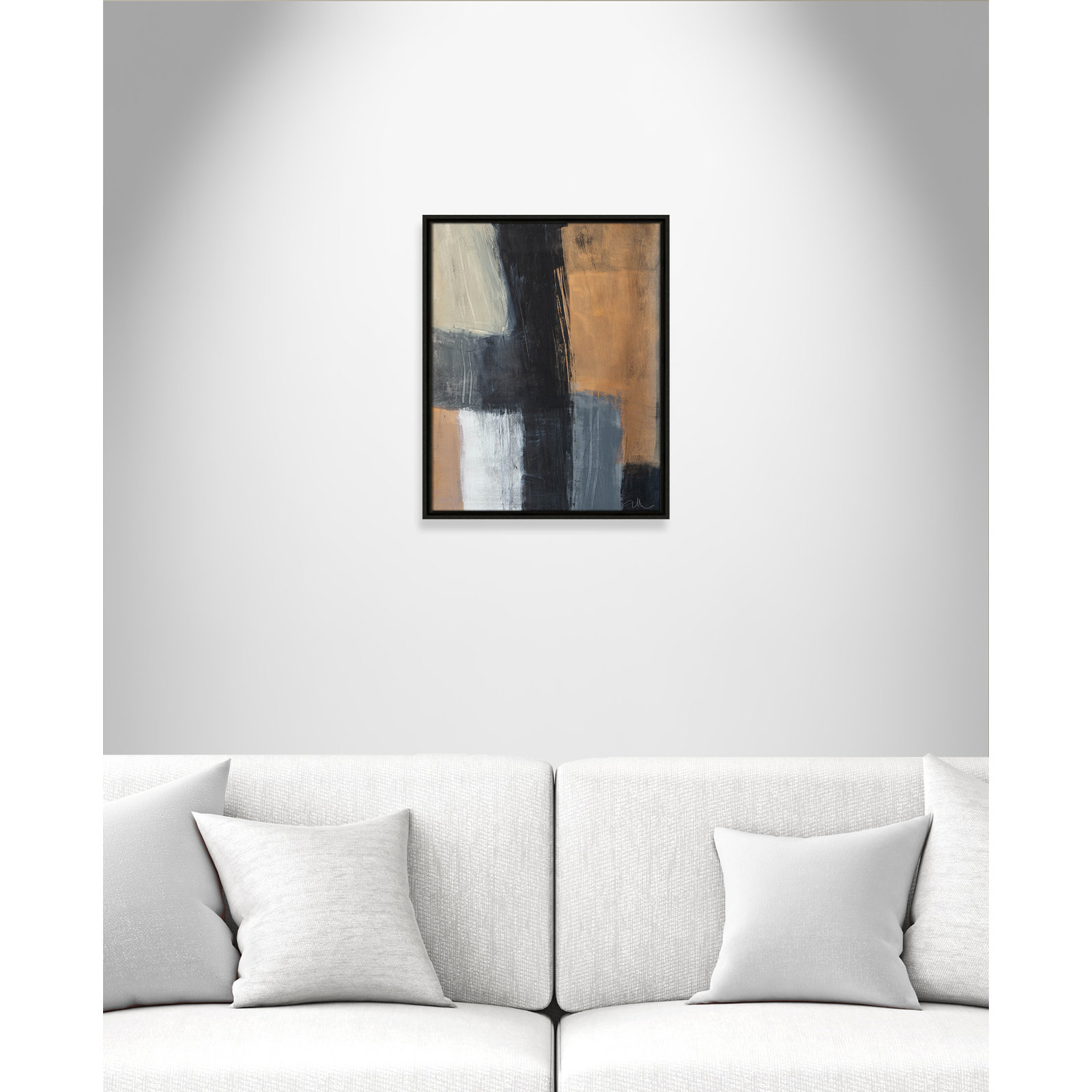Calderon "Metallic Slate II" Print, 21.5" H x 17.5" W x 2" D, Espresso Floater Framed, No Mat