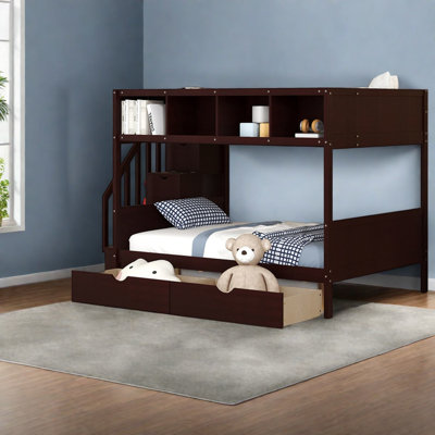Lits modernes avec rangement, lit simple en bois sur lit double pour maison familiale