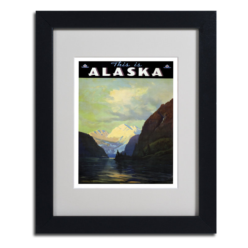" Trav Alaska ", 14" H x 11" W x 0.5" D, Black