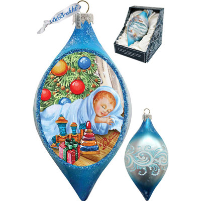 Holiday Baby 1st Christmas Glass Ornament Drop