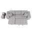 Canapé-lit modulaire réversible en L de 104,5 po à 3 places avec méridienne de rangement et 2 tabourets pour le salon, gris-848435323