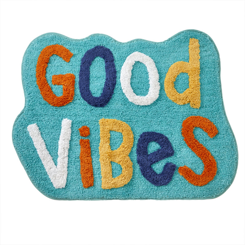 Good Vibes Cotton Bath Rug