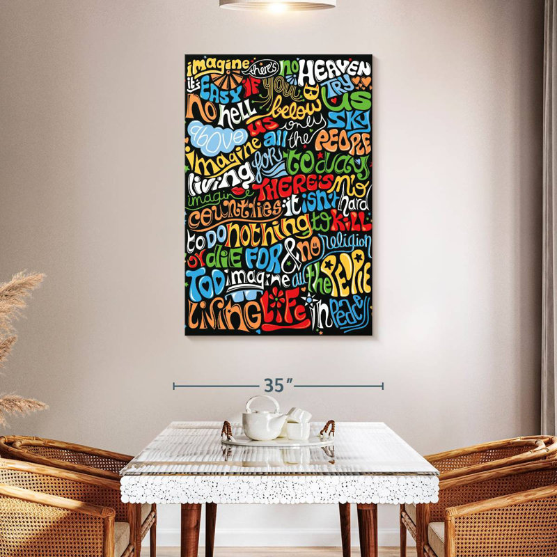Tergel Imagine Quote, 48" H x 32" W