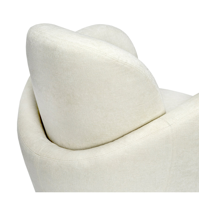 Miami Swivel Armchair, Pearl 100% Polyester