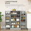 Armoire de rangement autoportante avec 4 portes et tablettes réglables, idéale pour une salle à manger organisée et élégante