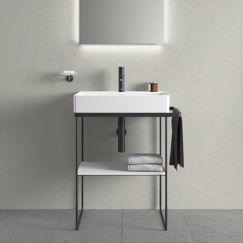 Base de meuble-lavabo simple mural Duravit DuraS Square de 26,125 po seulement, Noir mat