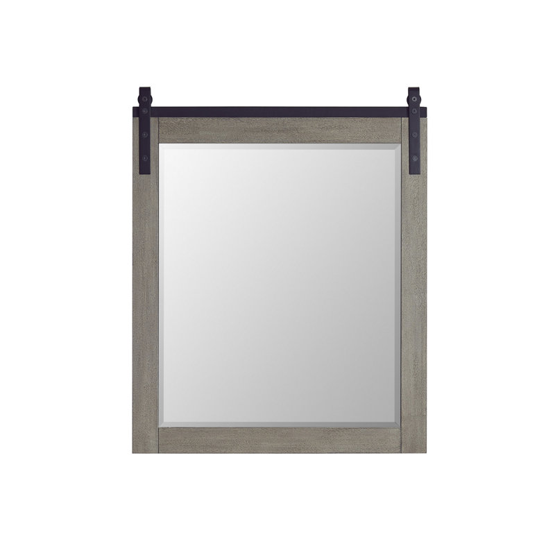Miroir de salle de bain mural Karamfila, 39,4 po x 31,5 po, Gris classique