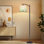 Lampe sur pied à arc avec abat-jour réglable Bordure horizontale florale fleurs jaunes abstraites Lampe sur pied à fleurs sauvages 3 températures de couleur à intensité variable avec interrupteur au pied pour chambre à coucher