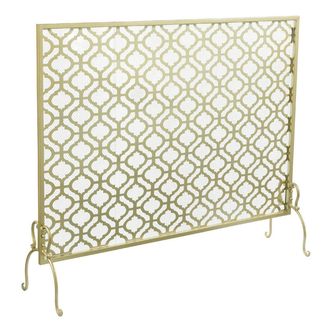 Haleh Brass Freestanding Metal Fireplace Screen House of Hampton®