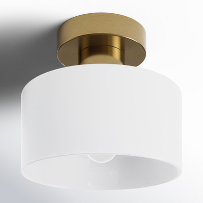 Single Light Glass Semi Flush Mount