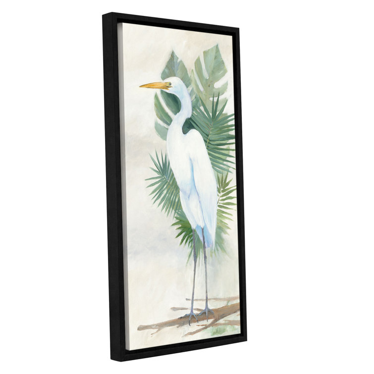 'Standing Egret II Crop' Framed Painting Print