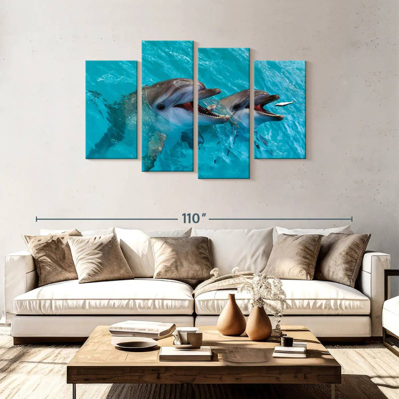 Brampt, dauphins mignons, H 48 po x l 75 po