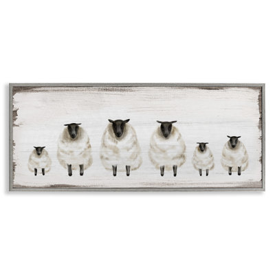 Fluffy Farm Sheep Herd Rustic Country Animals