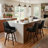 Swivel Bar Stool with Back and Wood Legs, Upholstered Faux Leather Counter Stool for Kitchen Island, Dining & Home Bar, Comfortable Modern Stool-1579452277-1581452530