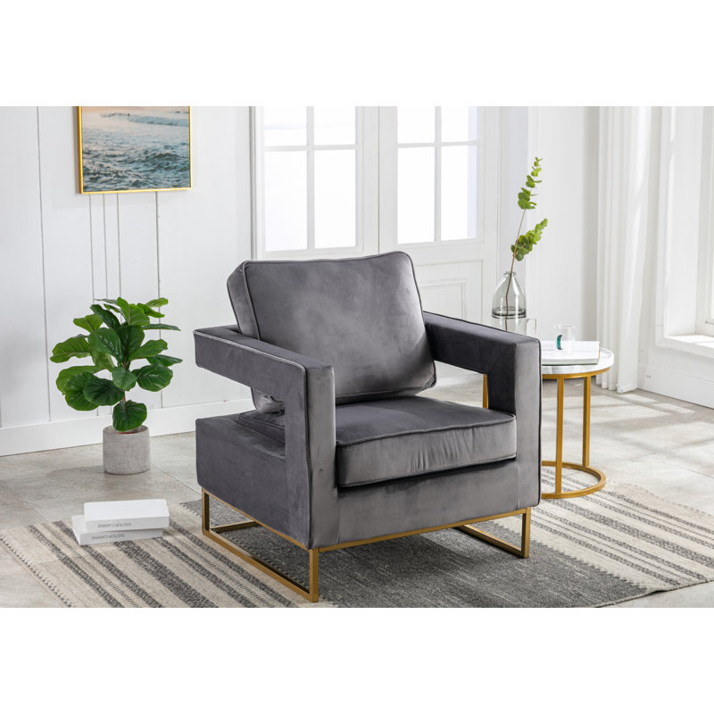 Fauteuil l 33,5 po, Gris