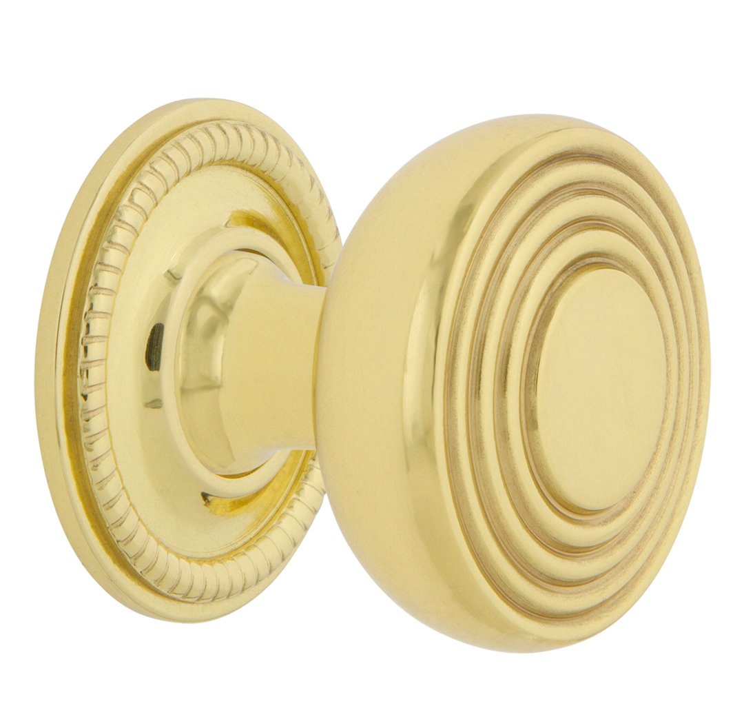 Nostalgic Warehouse Deco Brass 1 3/8" Cabinet Knob with Rope Rose Nostalgic Warehouse 