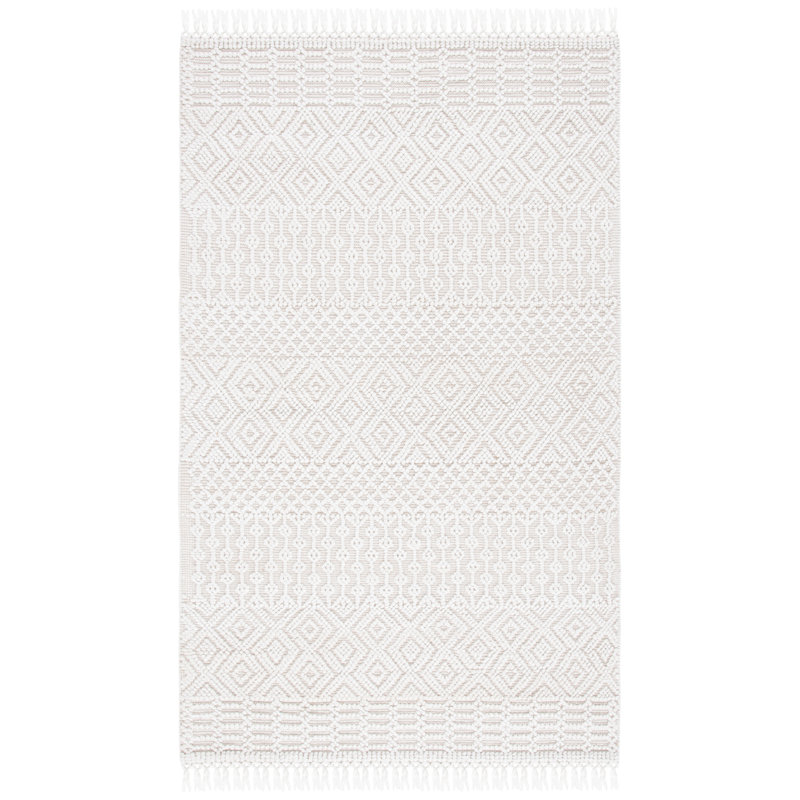 Southwestern Handmade Flatweave Ivory Area Rug, Rectangle 2'3" x 4'