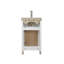 Meuble-lavabo simple autoportant blanc moderne de 18 po avec plateau en céramique pour petit espace