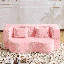 Canapé-lit pliant de 71 pouces, futon-lit chenille, canapé-lit convertible en mousse haute densité, canapé-lit pliant pour le salon, la chambre d'amis, la chambre à coucher, rose
