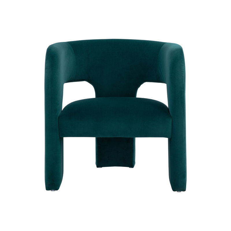 Lounge Chair, Teal Polyester
