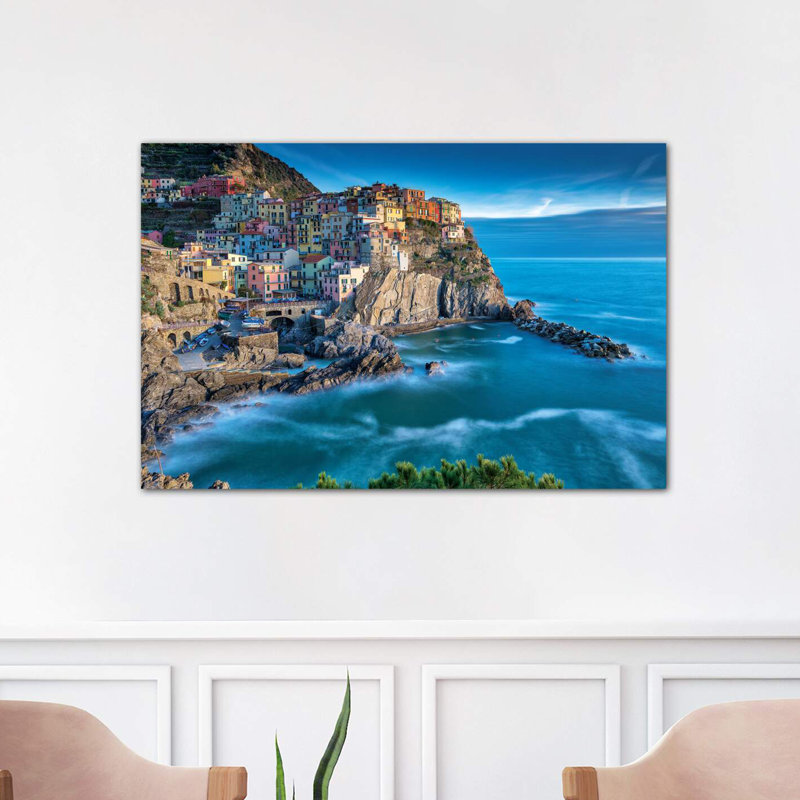 Manarola Italy Memories by Marco Carmassi - No Frame Print on Canvas, 66.04 cm H x 45.72 cm W x 1.91 cm D