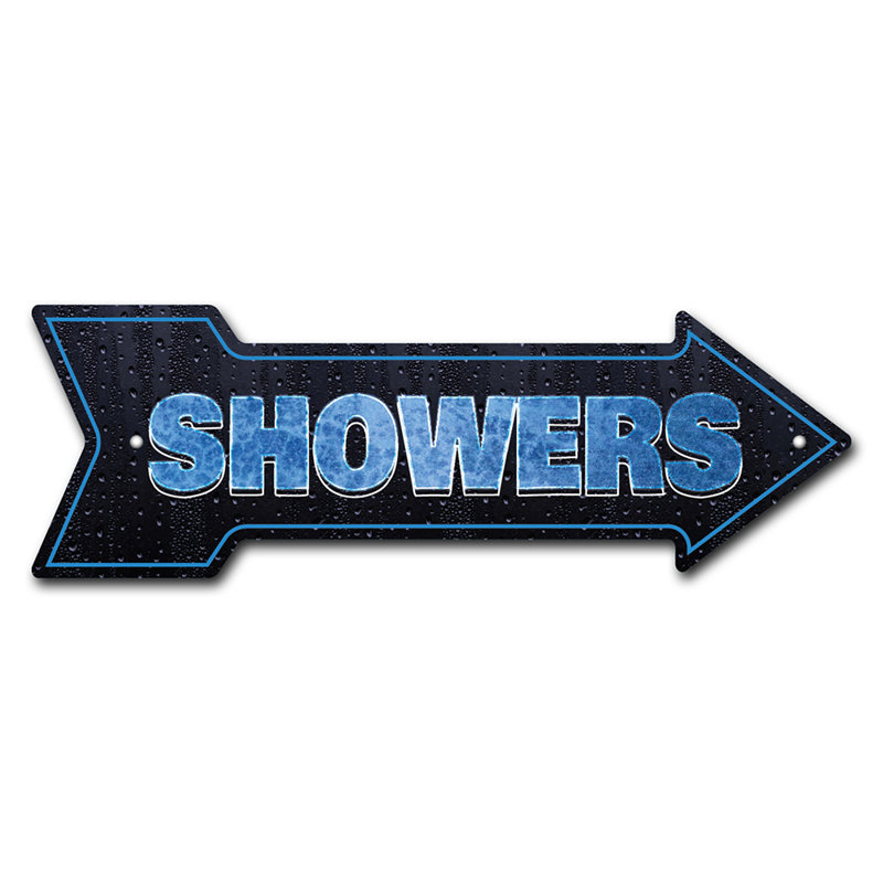 Removable-999615_Showers Arrow Removable Decal Funny Home Décor, H 6 po x l 18 po x P 1 po