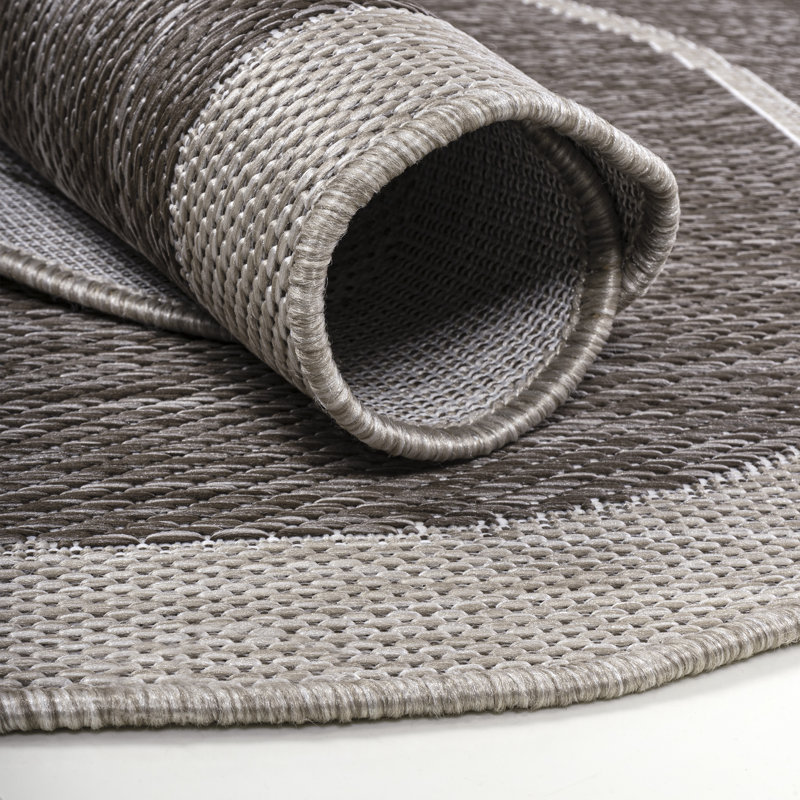 Monte Modern Rustic Abstract Light Brown/Beige Indoor/Outdoor Rug, Novelty 8'8" x 12'