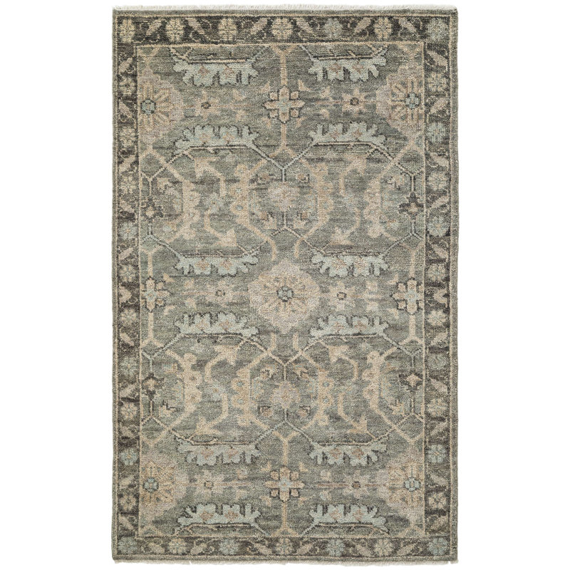 Hand Knotted Wool Dahlia Rug, Runner 2'6" x 8'