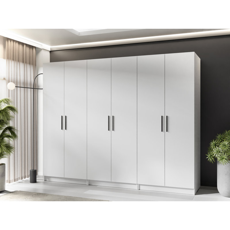 Nisean 6 Door Wardrobe, White