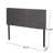 Modern King/ King Sized Headboard With Waffle Stitch And Piped Edges, Adjustable Height 48.5 - 53 In, Charcoal Grey Bed Part Contemporary Stitching-1858336556