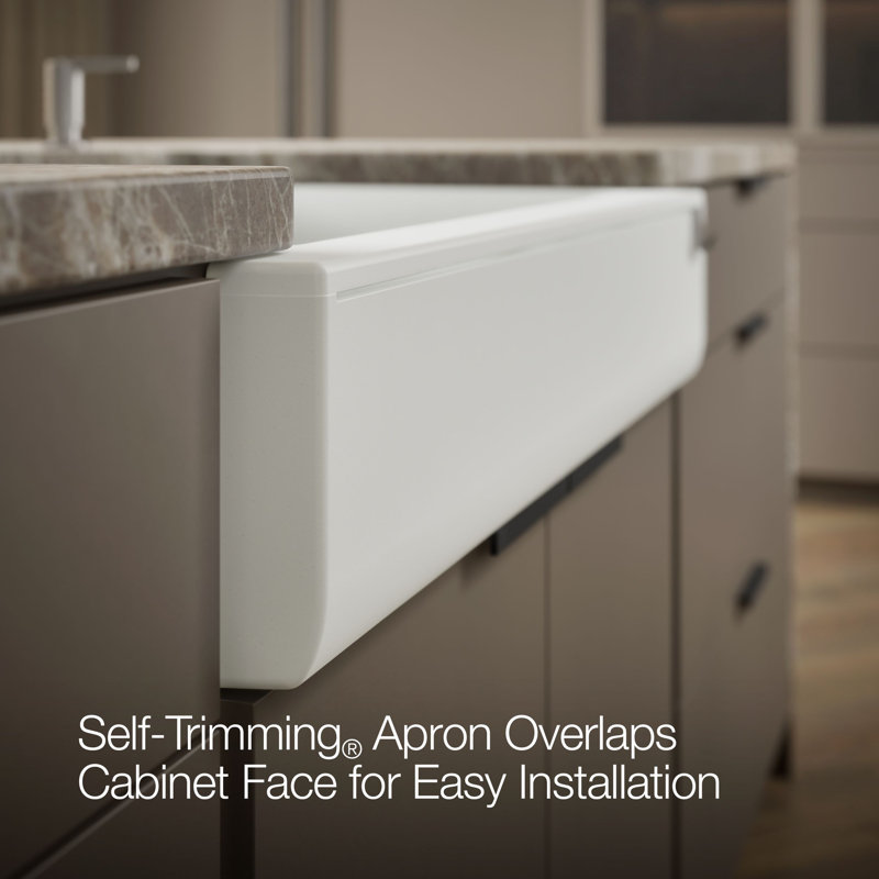 Cairn Undermount Single-Bowl Farmhouse Kitchen Sink, Matte White