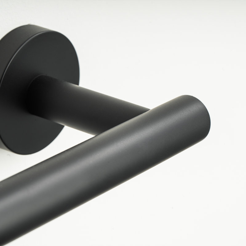 23.62in Wall Mounted Single Towel Bar, Matte Black
