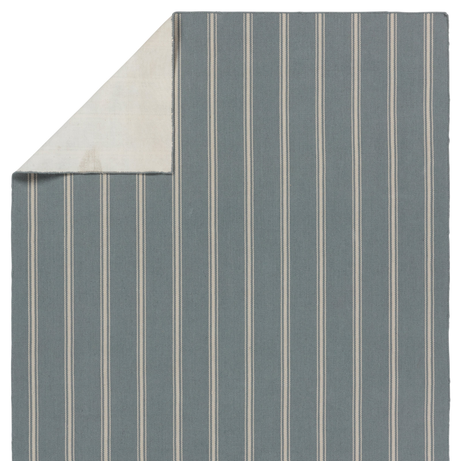 Evia Gray Beige Hand-Woven Striped Outdoor Rug, Runner 3' x 8'