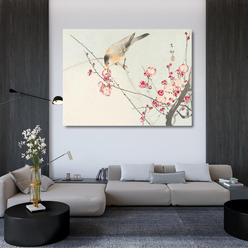 Art sur toile tendue par Red Barrel Studio® Koson, Ohara Gallery: oiseau chanteur sur une branche en fleurs