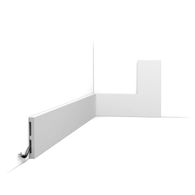 1/2 in D x 4 in W x 78-3/4 in L Primed White High Impact Polystyrene Baseboard Moulding
