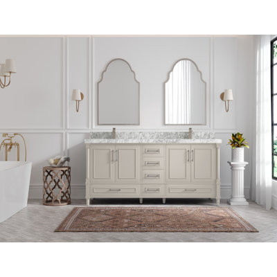 Meuble-lavabo double 72 po avec comptoir Aberdeen