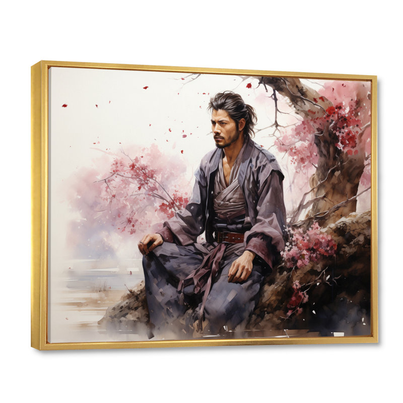 Asian Art Samurais Resolve V, reproduction d'art sur toile, H 30 po x l 40 po x P 1,5 po, Cadre flottant doré