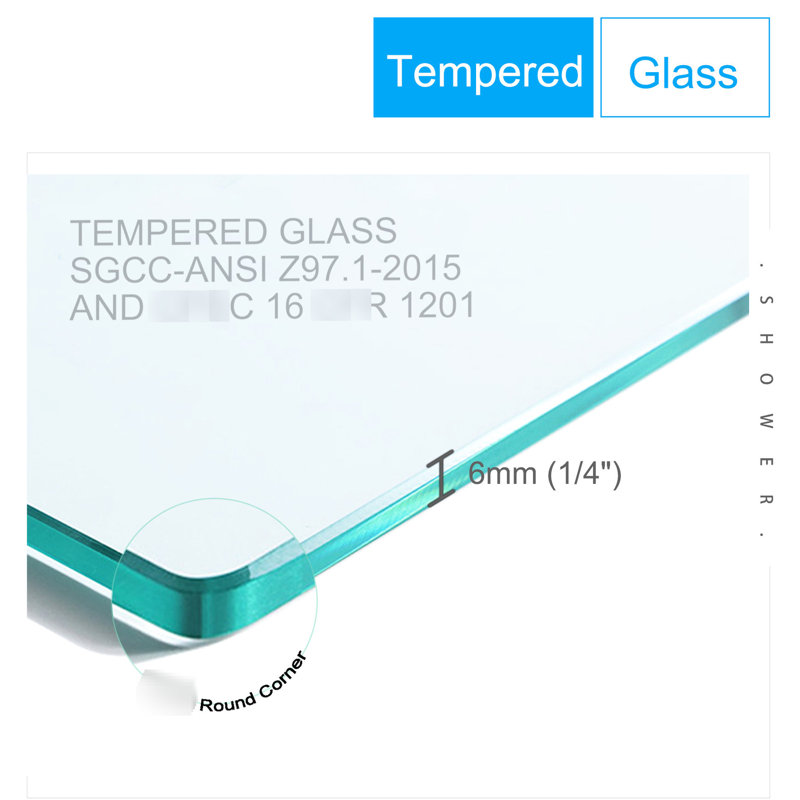 1/4" Tempered Glass Universal Pivot Shower Door - 1 3/8" Adjustable, Matte Black, 36000 Times Open And Close Checked, Leak Resistance Functionality Adjustable Glass, Studied, Leak Function