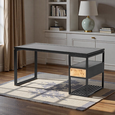 Simple black writing desk 62.99 inches width