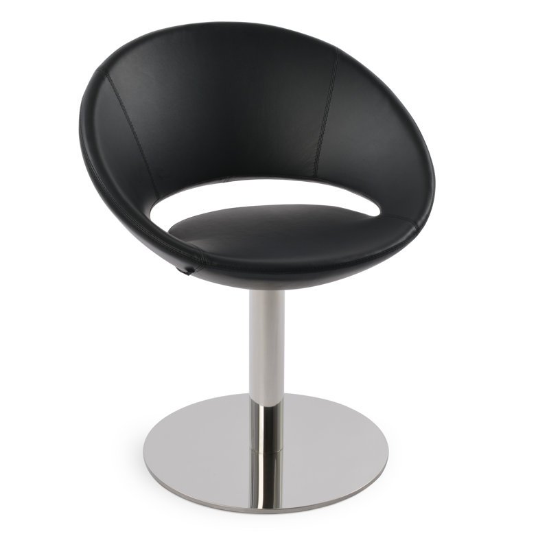 Fauteuil Papasan en faux cuir l 23,75 po Crescent, Similicuir noir