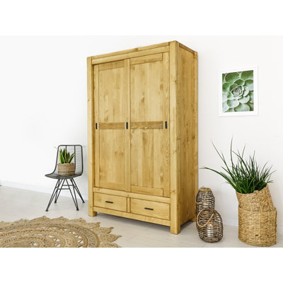 Mcchristian 2 Door Solid Wood Wardrobe