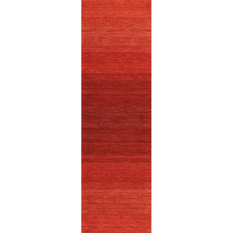 Solid Colour Wool Hand Woven Area Rug, Runner 69 x 229cm