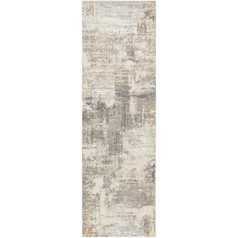 Barric Modern Abstract Sustainable Woven Area Rug, Runner 2'2" x 8'