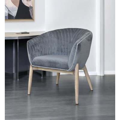  Fauteuil en velours gris